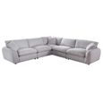 Berlin Corner Sofa Suite - Beige Fabric - Large