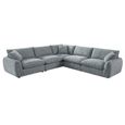 Berlin Corner Sofa Suite - Grey Fabric - Large