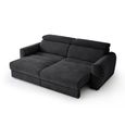 Dakota Sofa Bed - Black Fabric - 3 Seater - Pull Out