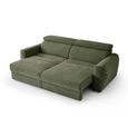 Dakota Sofa Bed - Green Fabric - 3 Seater - Pull Out