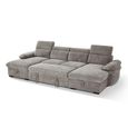 Hudson U Shape Corner Sofa Bed - Grey Fabric - Pull Out
