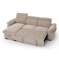 Hudson Universal Corner Sofa Bed - Beige Fabric - Pull Out