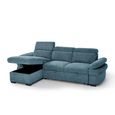 Hudson Universal Corner Sofa Bed - Blue Fabric - Pull Out