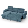 Hudson Universal Corner Sofa Bed - Blue Fabric - Pull Out