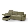 Hudson Universal Corner Sofa Bed - Green Fabric - Pull Out