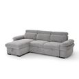Hudson Universal Corner Sofa Bed - Grey Fabric - Pull Out