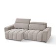 Molly Electric Recliner Sofa Bed - Beige Fabric - 3 Seater - Click Clack