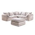 Solaya Corner Sofa - Beige Fabric - Large