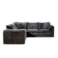 Solaya Corner Sofa - Black Fabric - Large