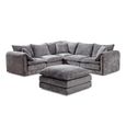 Solaya Corner Sofa - Grey Fabric - Large