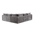Solaya Corner Sofa - Grey Fabric - Large