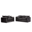 Solaya Sofa - Black Fabric - 3+2 Seater