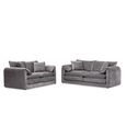 Solaya Sofa - Grey Fabric - 3+2 Seater