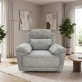 Owen Electric Recliner Armchair - Grey Fabric