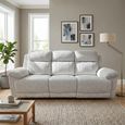 Owen Electric Recliner Sofa - Beige Fabric - 3 Seater