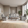 Owen Electric Recliner Sofa Set - Grey Fabric - 3+1+1 Seater