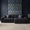 Jacob Corner Sofa - Black Fabric - RHF