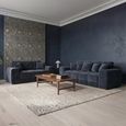 Jacob Sofa Set - Black Fabric - 3+2 Seater