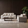 Jacob Sofa Set - Natural Fabric - 3+2 Seater