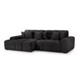 Jacob Corner Sofa - Black Fabric - LHF