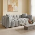 Venice Sofa - Grey Fabric - 3 Seater