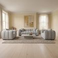 Venice Sofa Set - Grey Fabric - 3+1+1 Seater