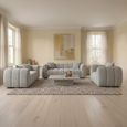 Venice Sofa Set - Grey Fabric - 3+2+1 Seater