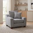 Nebraska Armchair - Slate Grey Fabric