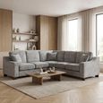 Nebraska Corner Sofa Suite - Slate Grey Fabric - Large