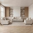 Nebraska Sofa Set - Beige Fabric - 3+2+1 Seater