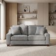 Nebraska Sofa - Slate Grey Fabric - 3 Seater