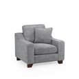 Nebraska Sofa Set - Slate Grey Fabric - 3+1+1 Seater