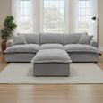 Santa Barbara Modular Sofa - Grey Fabric - with Footstool