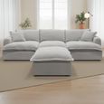 Santa Barbara Modular Sofa - Stone Fabric - with Footstool