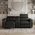 Somerville Electric Recliner Sofa - Black Leather - 2 Seater