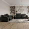 Somerville Electric Recliner Sofa - Black Leather - 3+2 Seater