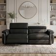 Somerville Electric Recliner Sofa - Black Leather - 3 Seater