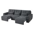 Dallas Electric Recliner Sofa Bed - Grey - 3 Seater - Pull Out