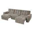 Dallas Electric Recliner Sofa Bed - Mushroom - 3 Seater - Pull Out