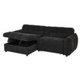 Florida Universal Corner Sofa Bed - Black Fabric - Pull Out
