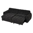 Florida Universal Corner Sofa Bed - Black Fabric - Pull Out