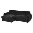 Florida Universal Corner Sofa Bed - Black Fabric - Pull Out