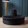Hartford Sofa - Modular - Round - Black Velvet Fabric
