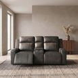 Barcelona Electric Recliner Sofa - Grey Leather - 2 Seater