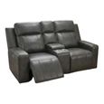 Barcelona Electric Recliner Sofa - Grey Leather - 2 Seater