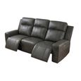 Barcelona Electric Recliner Sofa - Grey Leather - 3 Seater
