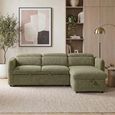 Capri Universal Corner Sofa Bed - Green Fabric - Pull Out