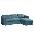 Capri Universal Corner Sofa Bed - Blue Fabric - Pull Out