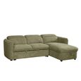 Capri Universal Corner Sofa Bed - Green Fabric - Pull Out