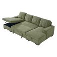 Como U Shape Corner Sofa Bed - Green Fabric - Pull Out